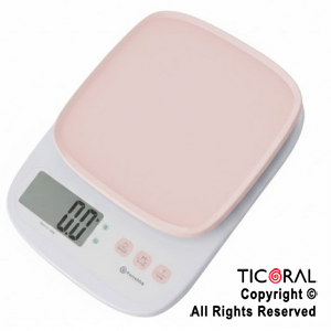 BALANZA COCINA DIGITAL USB 10 KG ROSA PASTEL X 1